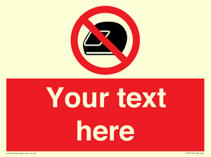 Custom No Motorcycle Helmets Sign